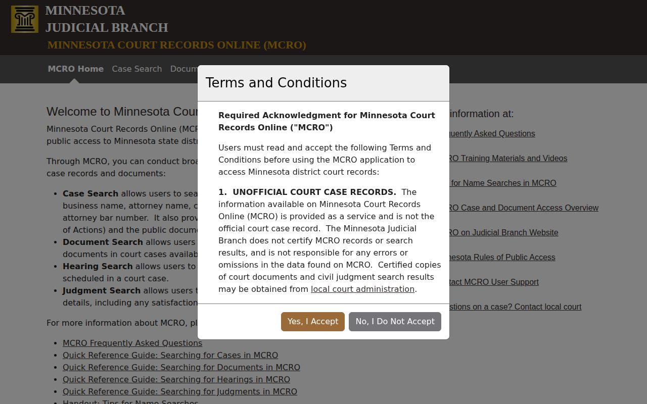 Minnesota court records search for Big Stone County release cases